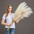 7 Pcs 45" Faux Pampas Grass – Fluffy Artificial Pompous Grass for Tall Floor Vase, Non-Shedding Home Decor, Boho Wedding Flowers, Baby Shower Centerpieces, Bedroom & Living Room Decor (Blue)