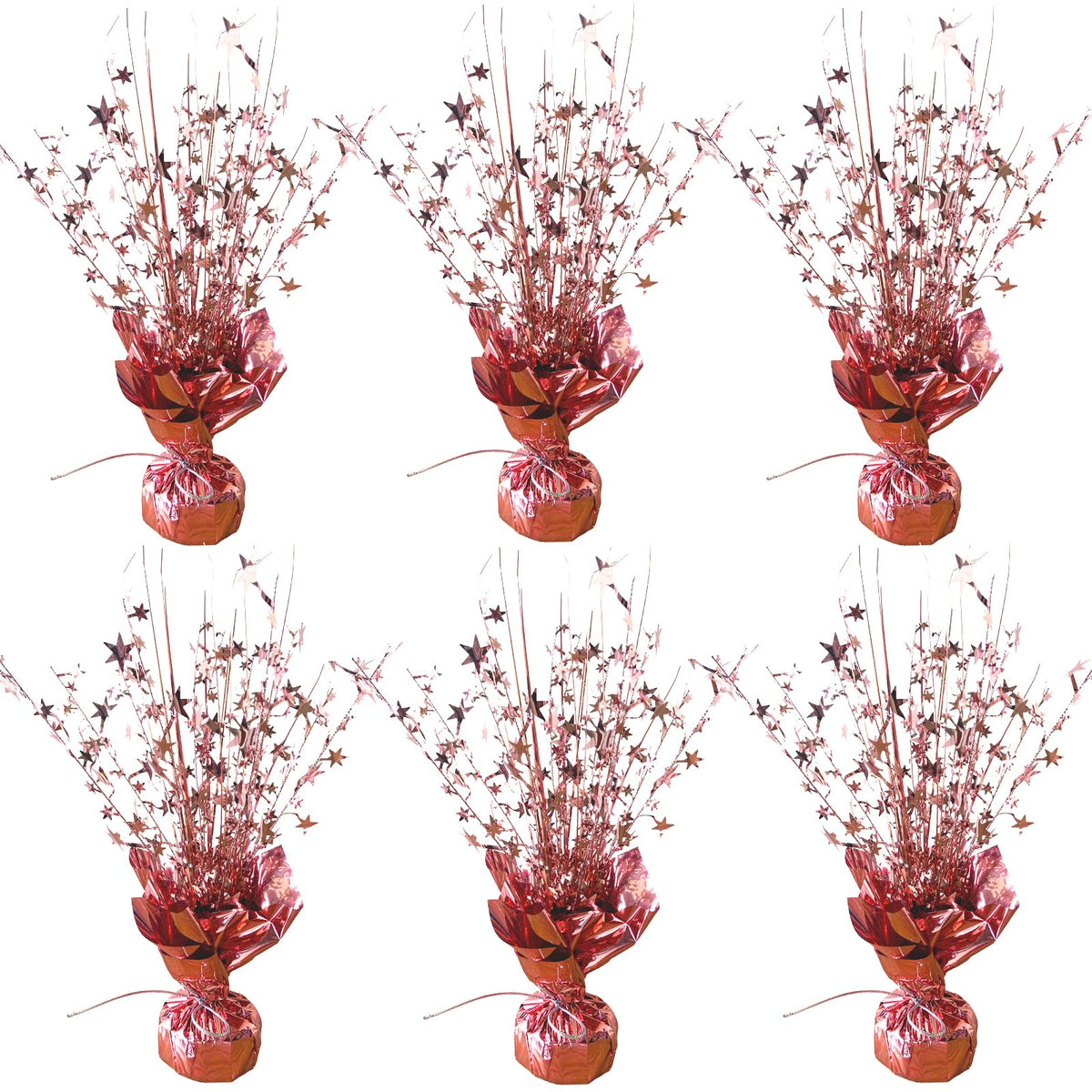 FUBININA 6 Pack Metallic Foil Spray Centerpiece Star Table Decoration Burst Table Centerpieces for Birthday New Years Nye Wedding Anniversary Graduation Holiday Party Supplies Decor, Gold