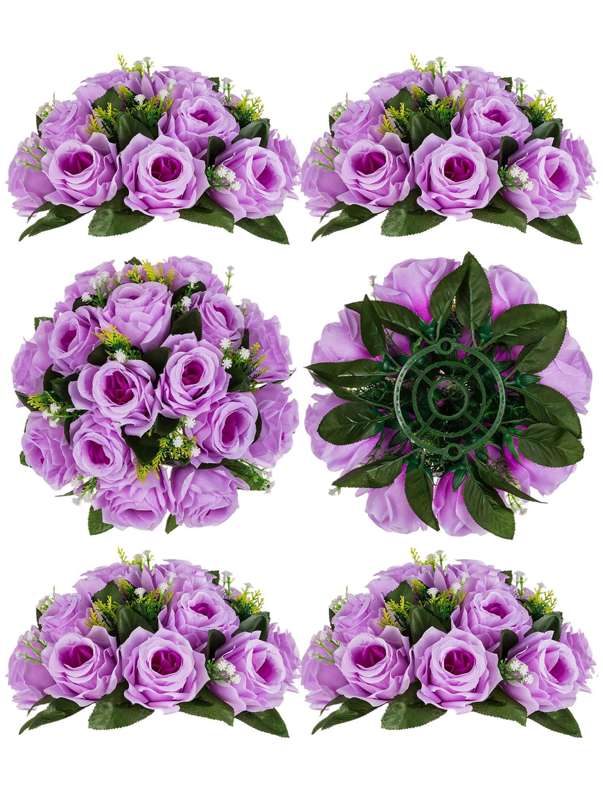BLOSMON Faux Flower Centerpieces for Wedding Tables, 10 Pcs, Crimson Red