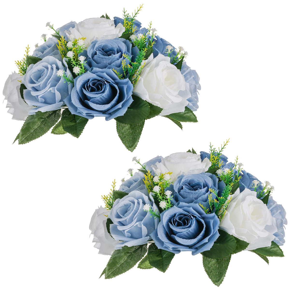 Nuptio Artificial Flower Centrepieces for Tables - 6 Pcs Burgundy & Dusty Rose & Creamy White Fake Flowers Roses Balls 9.5in Diam - Silk Faux Rose Arrangement for Wedding Party Centerpiece Table Decor