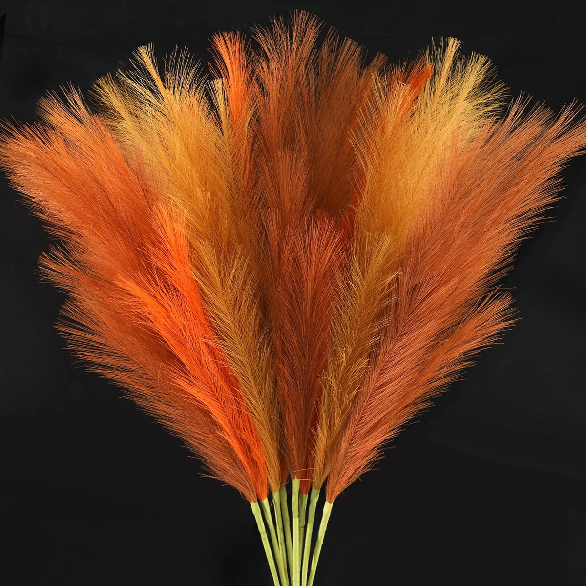 Agusbagli 30pcs Black Faux Pampas Grass Tall, 21.6in Artificial Colored Pompas Grass Short Fluffy Fake Pampas Stems Vase Filler Flower Arrangement for Home Wedding Centerpieces Boho Decor