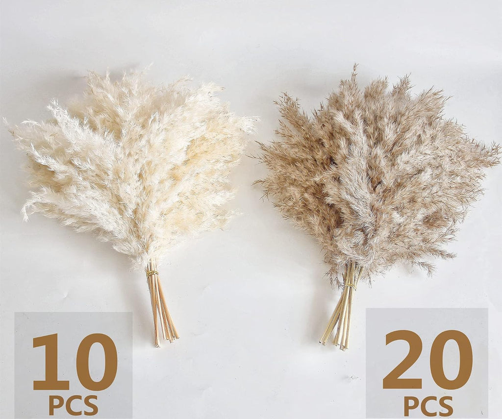 30 PCS Boho Decor, Fluffy Pompas Grass, Natural Dry Pampas Grass Small, Short Pampass Bulk for Boho Room, Coffee Table Decor (17 inch )