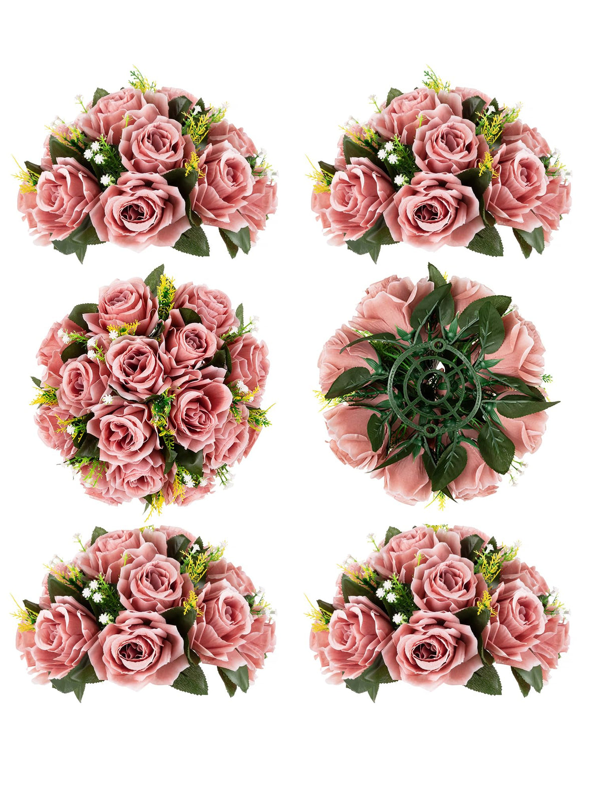 BLOSMON Dusty Pink Flower Centerpieces for Wedding: 10 Pcs, Faux Roses