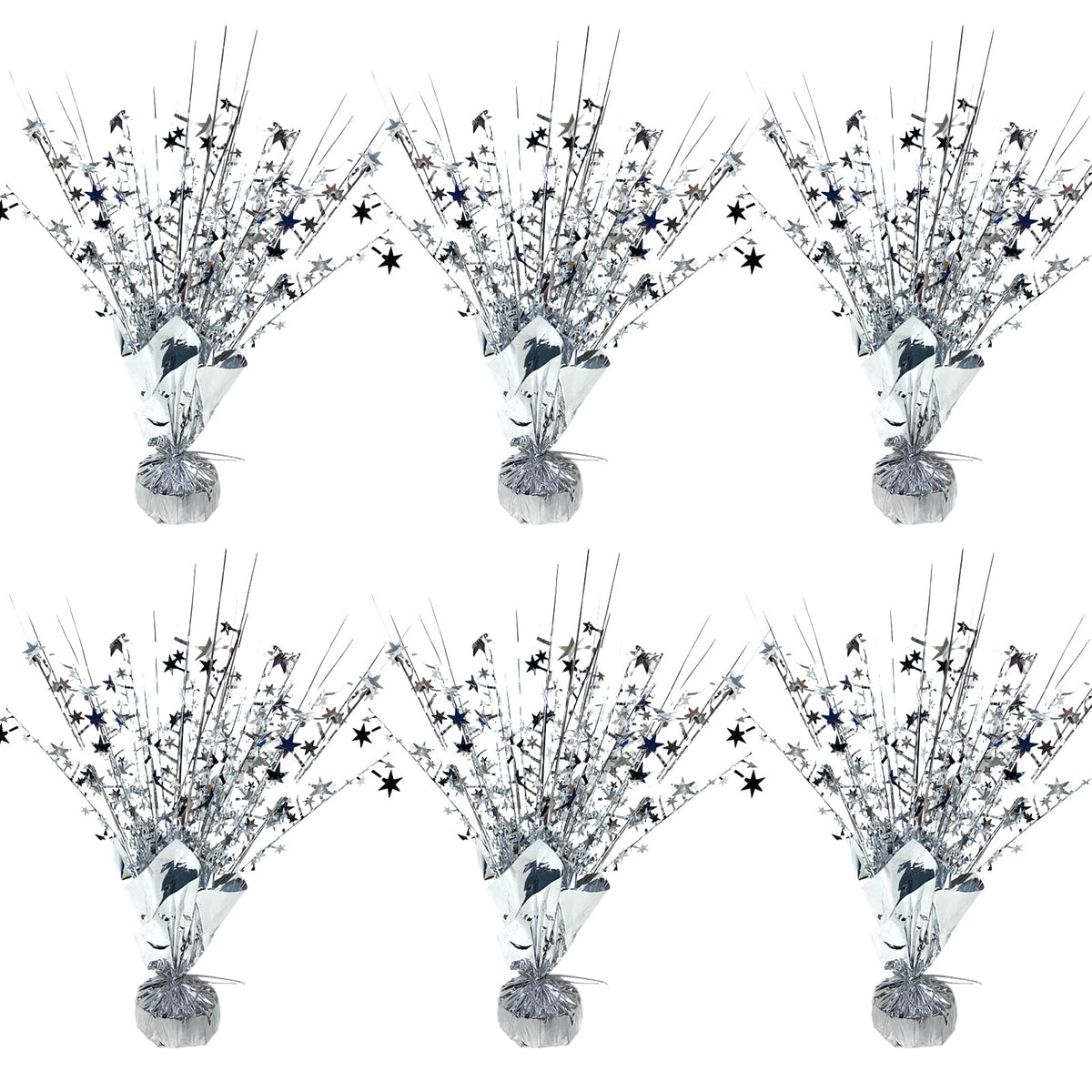 FUBININA 6 Pack Metallic Foil Spray Centerpiece Star Table Decoration Burst Table Centerpieces for Birthday New Years Nye Wedding Anniversary Graduation Holiday Party Supplies Decor, Gold
