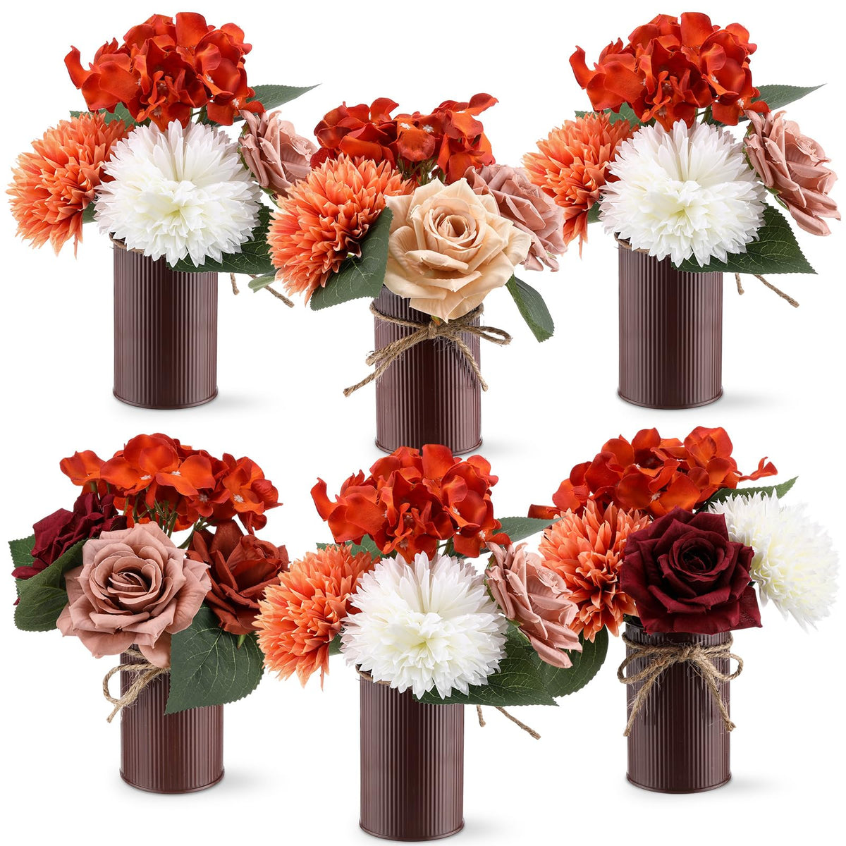 Zeyune 6 Set Artificial Centerpiece, Purple,White, Stylish Style
