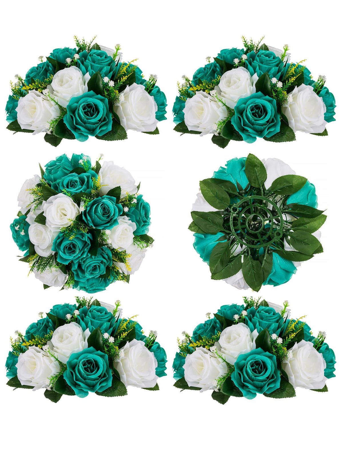 BLOSMON Faux Flower Centerpieces for Wedding Tables, 10 Pcs, Crimson Red