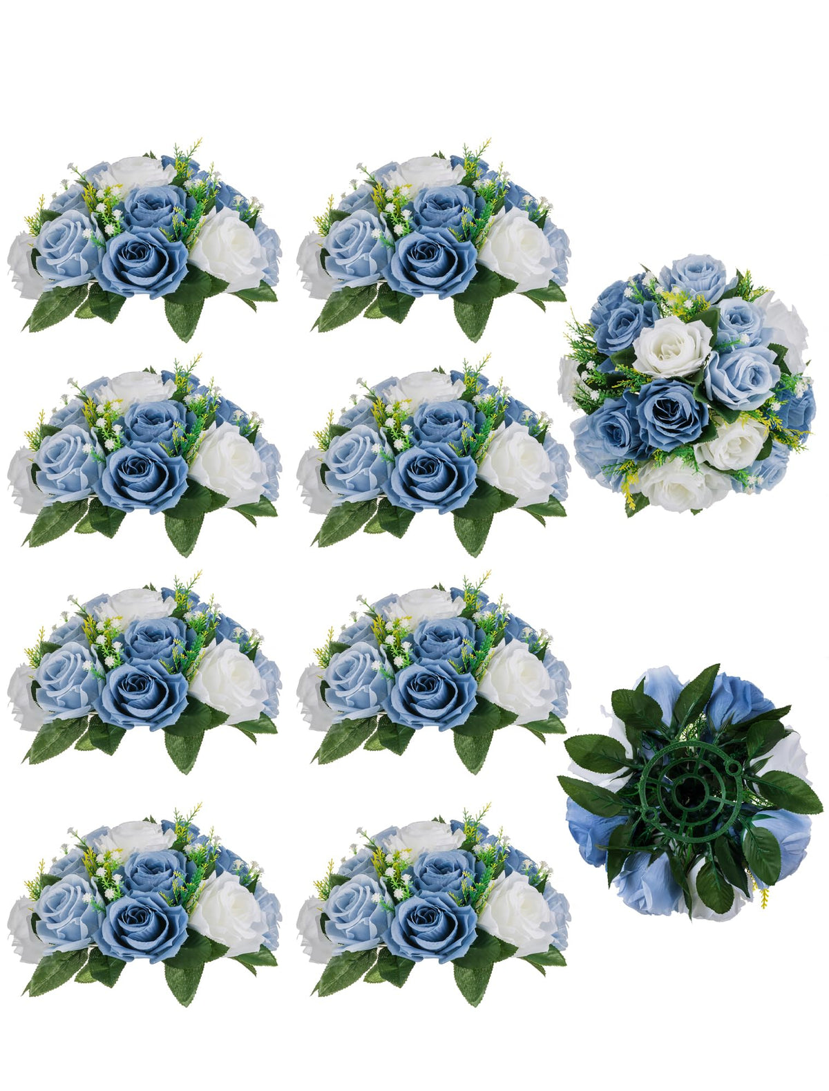 BLOSMON Dusty Pink Flower Centerpieces for Wedding: 10 Pcs, Faux Roses