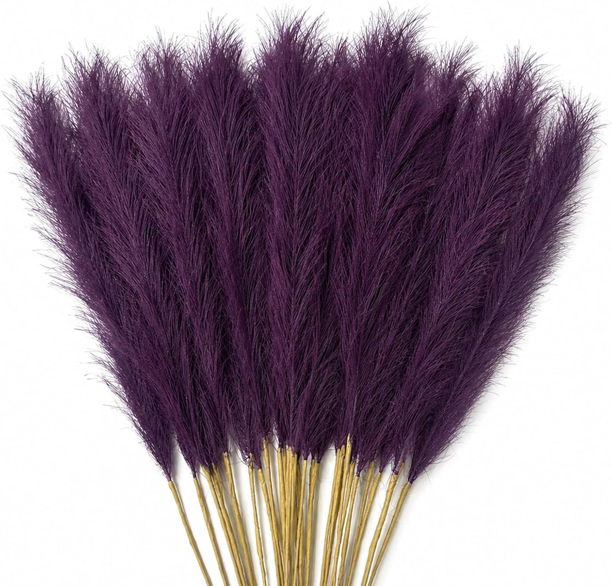 30 Pcs Pampas Grass Stems 21.7 Inches Fake Pampas Grass Artificial Flower Vase Filler for Boho Home Wedding Living Room Bathroom Wall Party Decor (Purple)