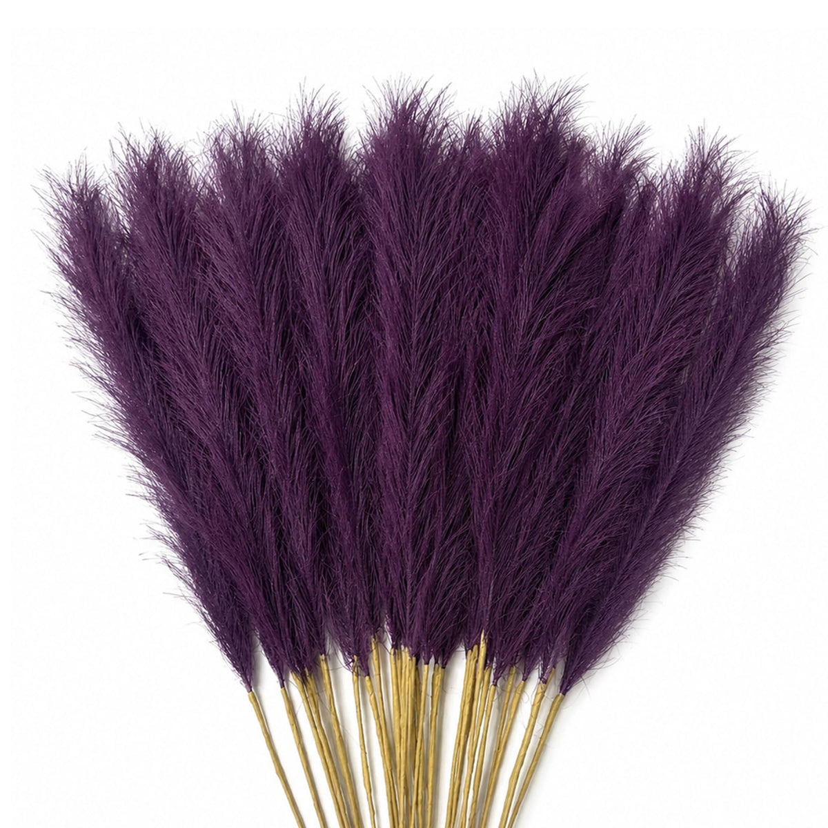 30 Pcs Pampas Grass Stems 21.7 Inches Fake Pampas Grass Artificial Flower Vase Filler for Boho Home Wedding Living Room Bathroom Wall Party Decor (Purple)