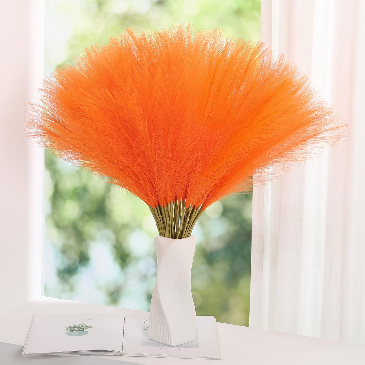 Wertuirk 30pcs Faux Pampas Grass - 24 Inch Pink Pampas Grass Home Decor