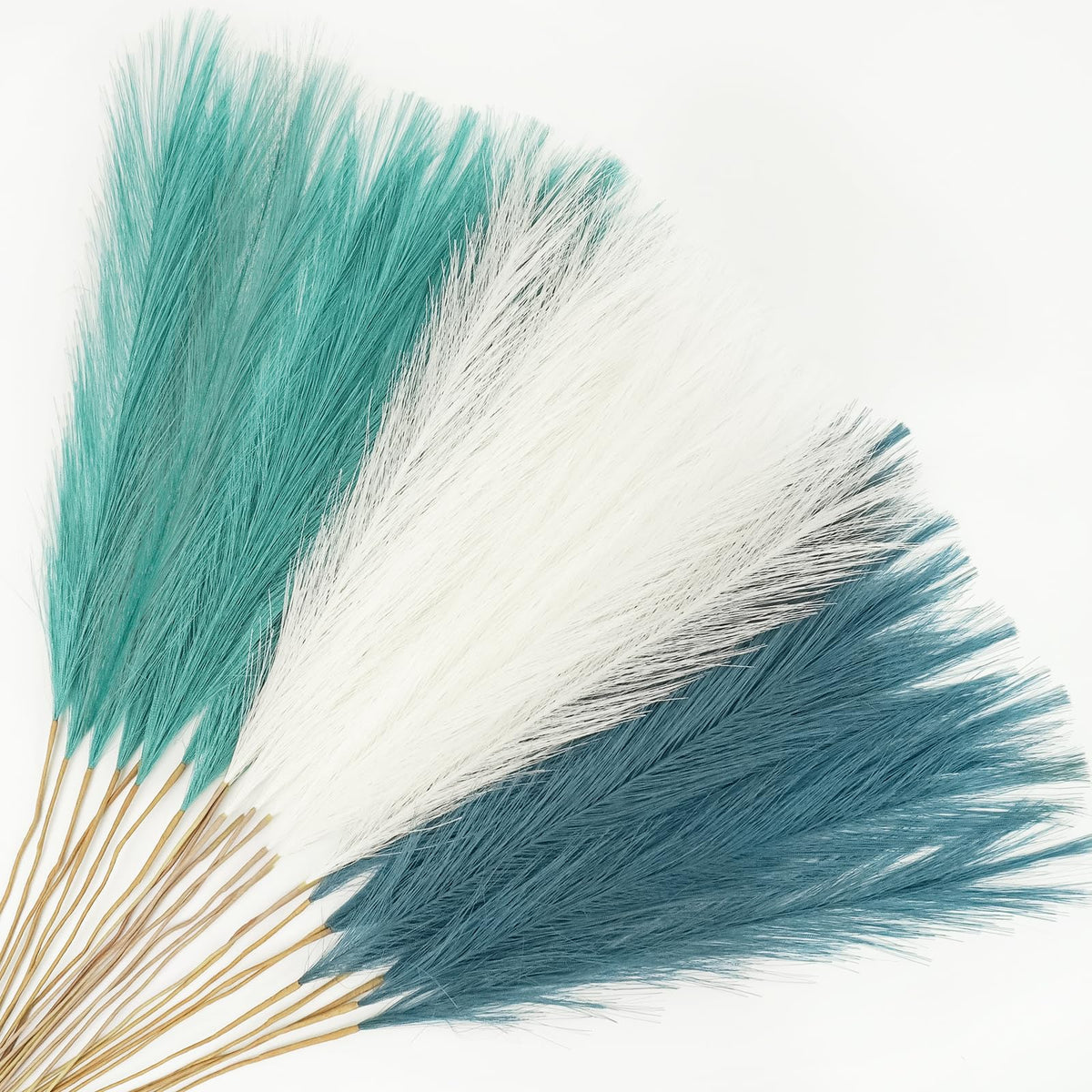 Agusbagli 30pcs Black Faux Pampas Grass Tall, 21.6in Artificial Colored Pompas Grass Short Fluffy Fake Pampas Stems Vase Filler Flower Arrangement for Home Wedding Centerpieces Boho Decor