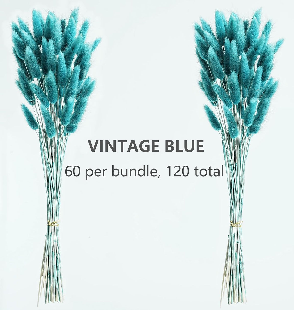 120 PCS Teal Dried Pampas Grass Decor, 17-inch Pompas Floral, Dry Flowers for Decoration, Pampas Grass in All, Bunny Tails Dried Flowers for Boho Wedding Decor