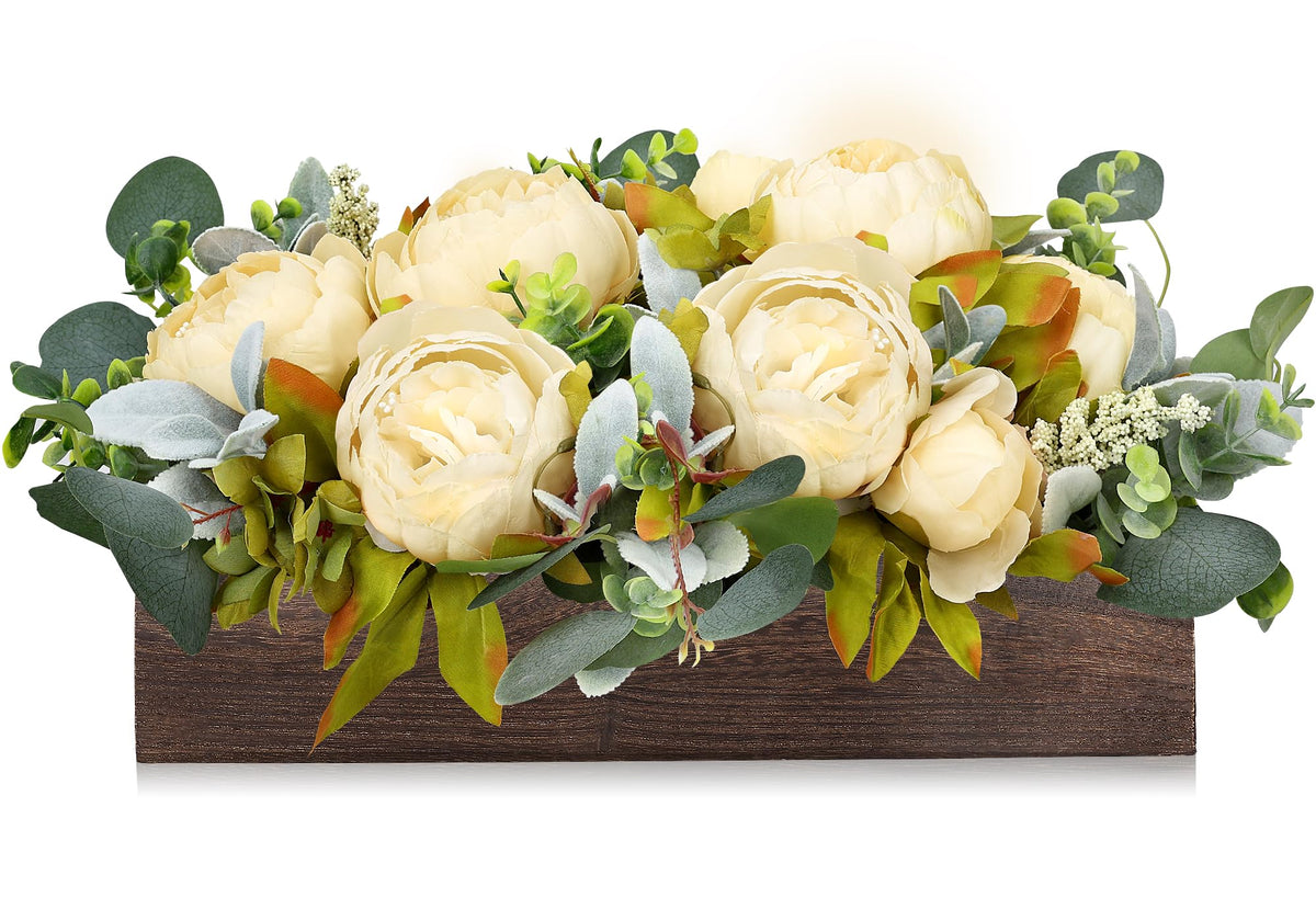 Pre-Made Table Centerpieces for Dining Table, 14'' - White