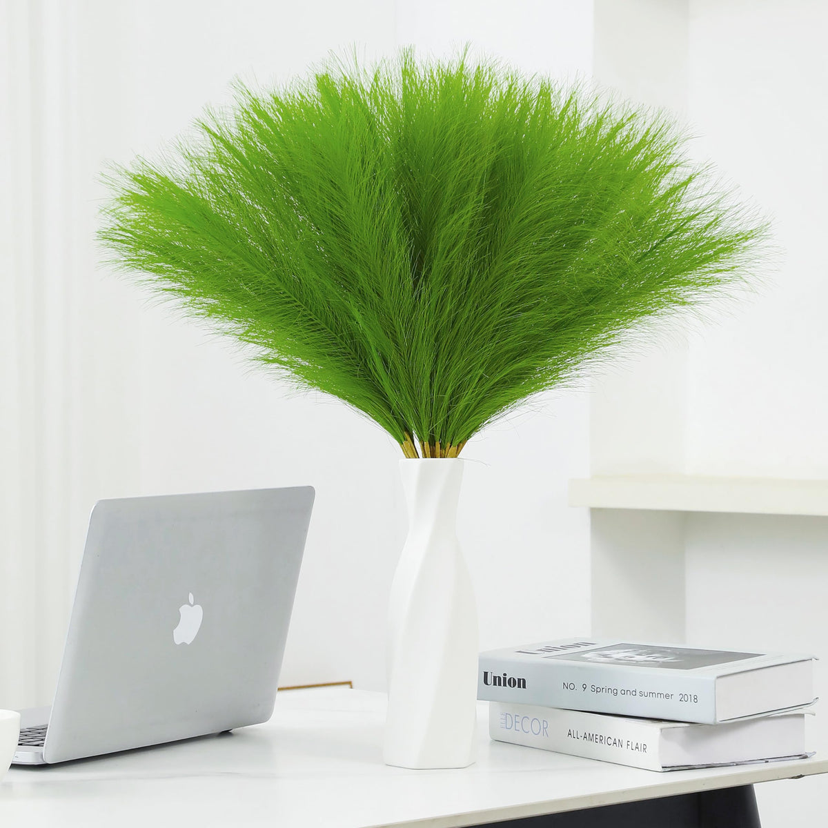 30pcs 22" White Pampas Grass Faux Pampas Grass Decor for Table Vase