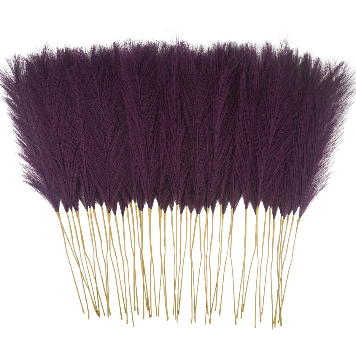 obbsie 50PCS Burnt Orange Faux Pampas Grass Decor, 21.6" Fluffy Vase Filler