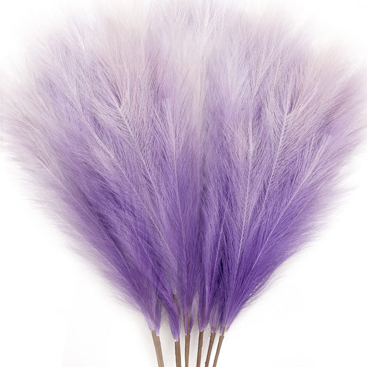 KALYLOC 8Pcs 3FT Blue Colorful Faux Pampas Grass, Artificial Bulrush