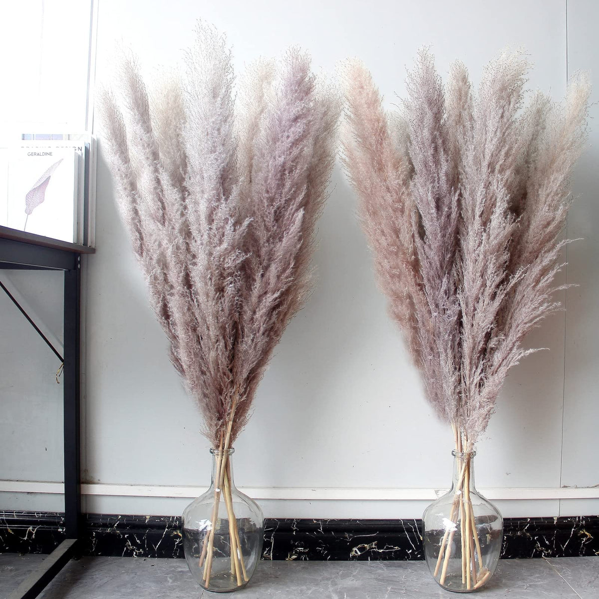 Natural Pampas Grass Decor Tall, Pompas Grass, Tall Pampas Grass for Weddingm, Farmhouse, Boho Home Decor (Brown)