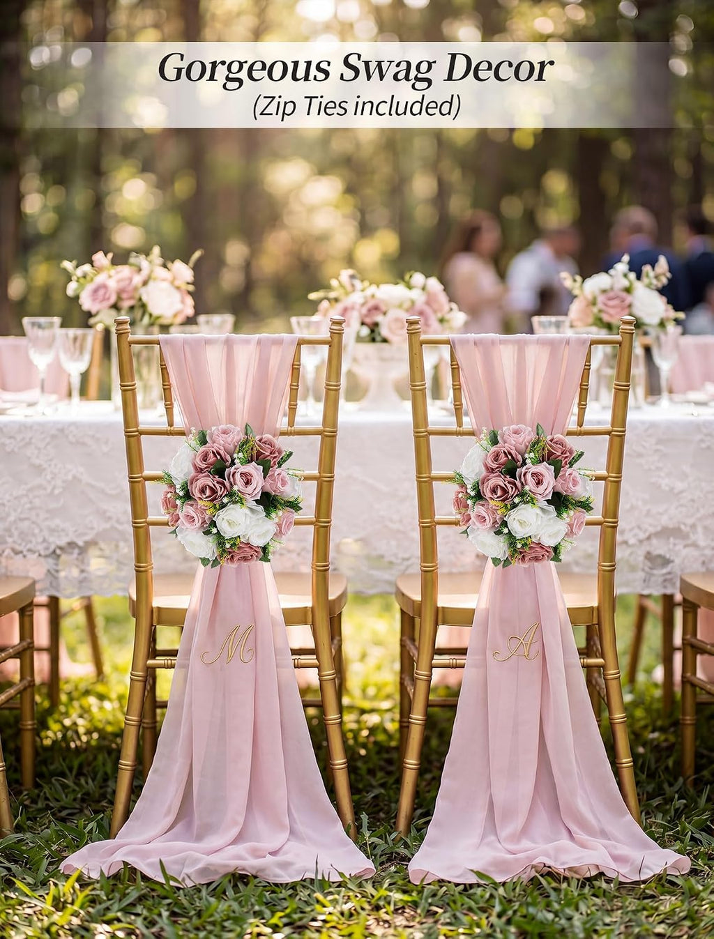 BLOSMON Dusty Pink Flower Centerpieces for Wedding: 10 Pcs, Faux Roses