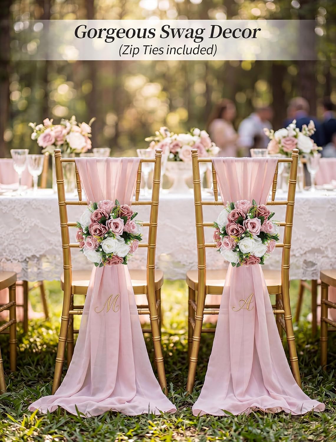 BLOSMON Dusty Pink Flower Centerpieces for Wedding: 10 Pcs, Faux Roses