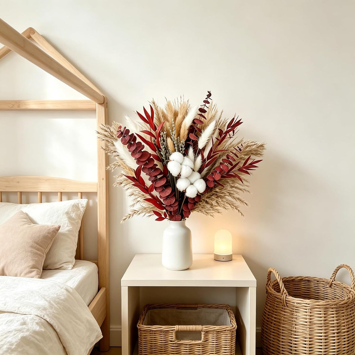 Dried Pampas Grass Bouquet 85Pcs for Fall Winter Decor