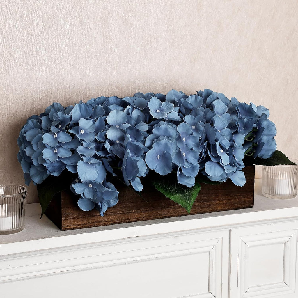Pre-Made Hydrangea Centerpiece for Dining Table, Navy Blue
