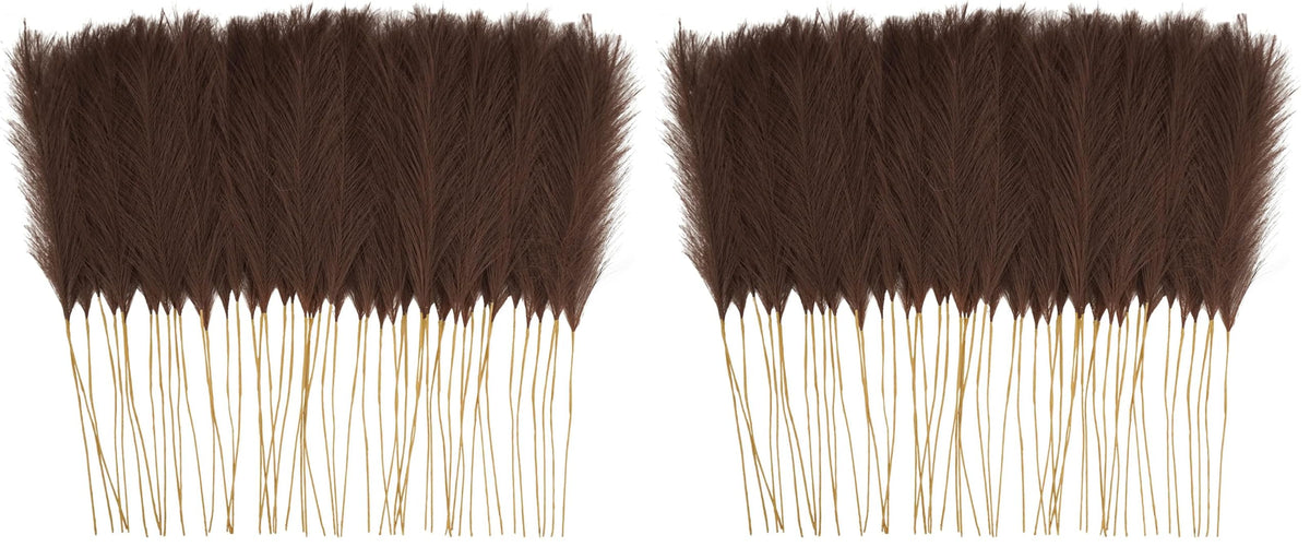 obbsie 50PCS Burnt Orange Faux Pampas Grass Decor, 21.6" Fluffy Vase Filler