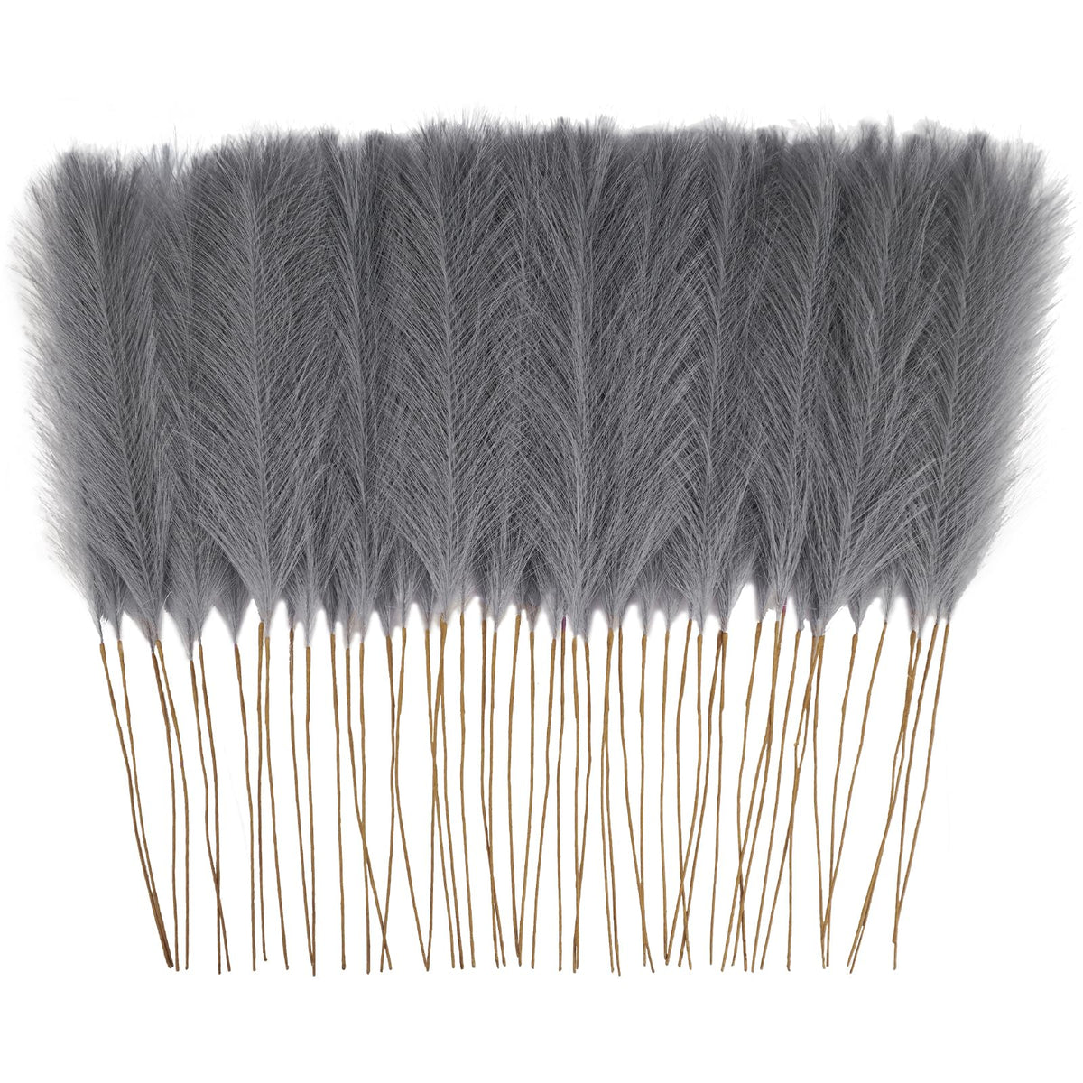 obbsie 50PCS Burnt Orange Faux Pampas Grass Decor, 21.6" Fluffy Vase Filler