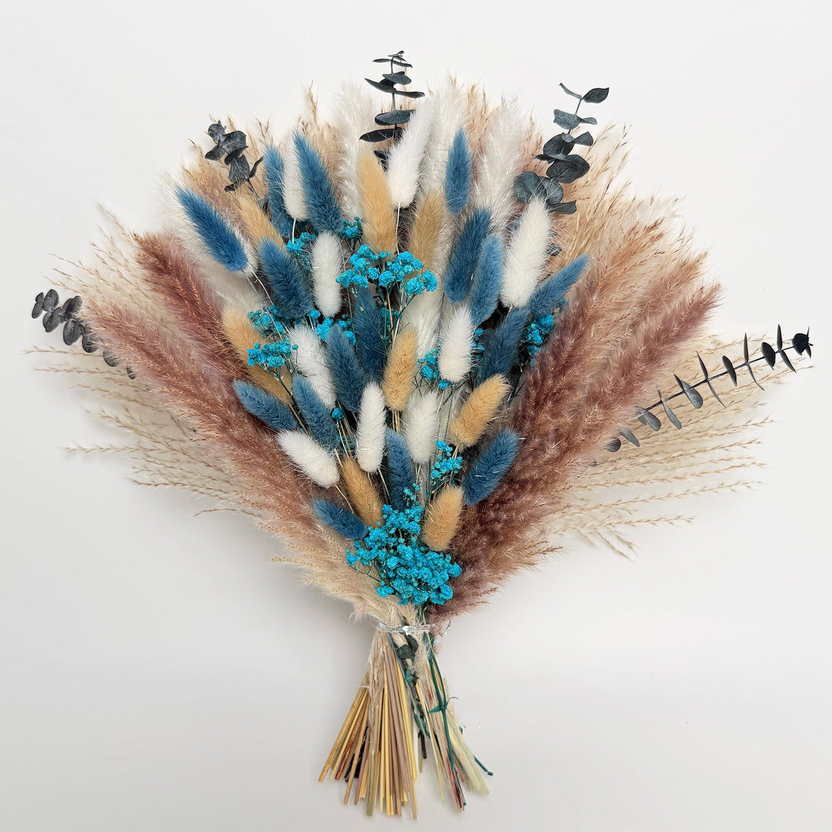 Natural Dried Flower Bouquet - 17" Boho Style Mixed Pampas Grass