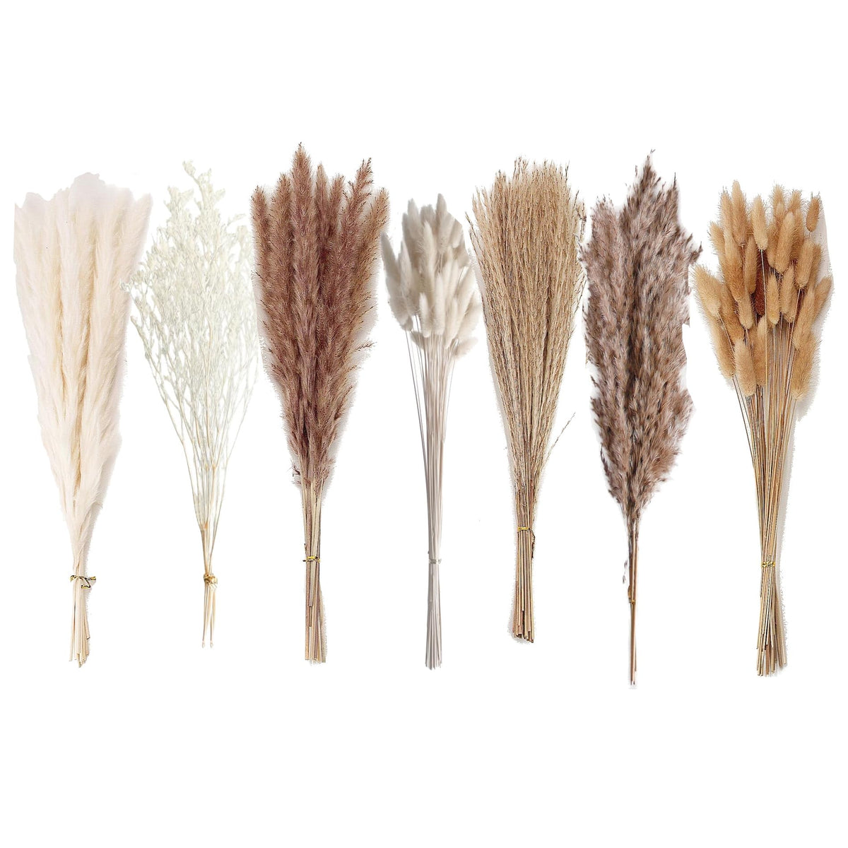 17Inch Natural Dried Pampas Grass 30 Stems - Boho Home Decor for Table Centerpieces, Wedding, Floral Arrangements(Natural)