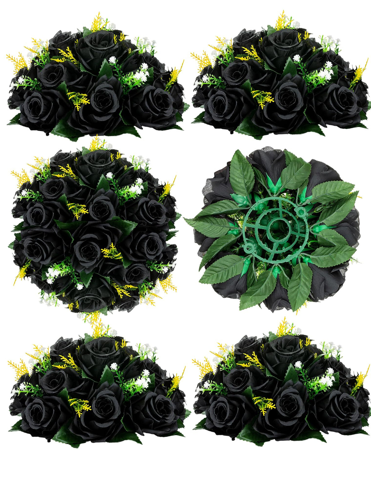 BLOSMON Faux Flower Centerpieces for Wedding Tables, 10 Pcs, Crimson Red