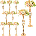 Rtteri 20 Pcs 22.8 Inch High Metal Flower Stand, Wedding Gold Centerpieces for Table, Floral Stand Elegant Vase Holder for Reception Table Decor Party Hotel Home Decor (Gold, Large)