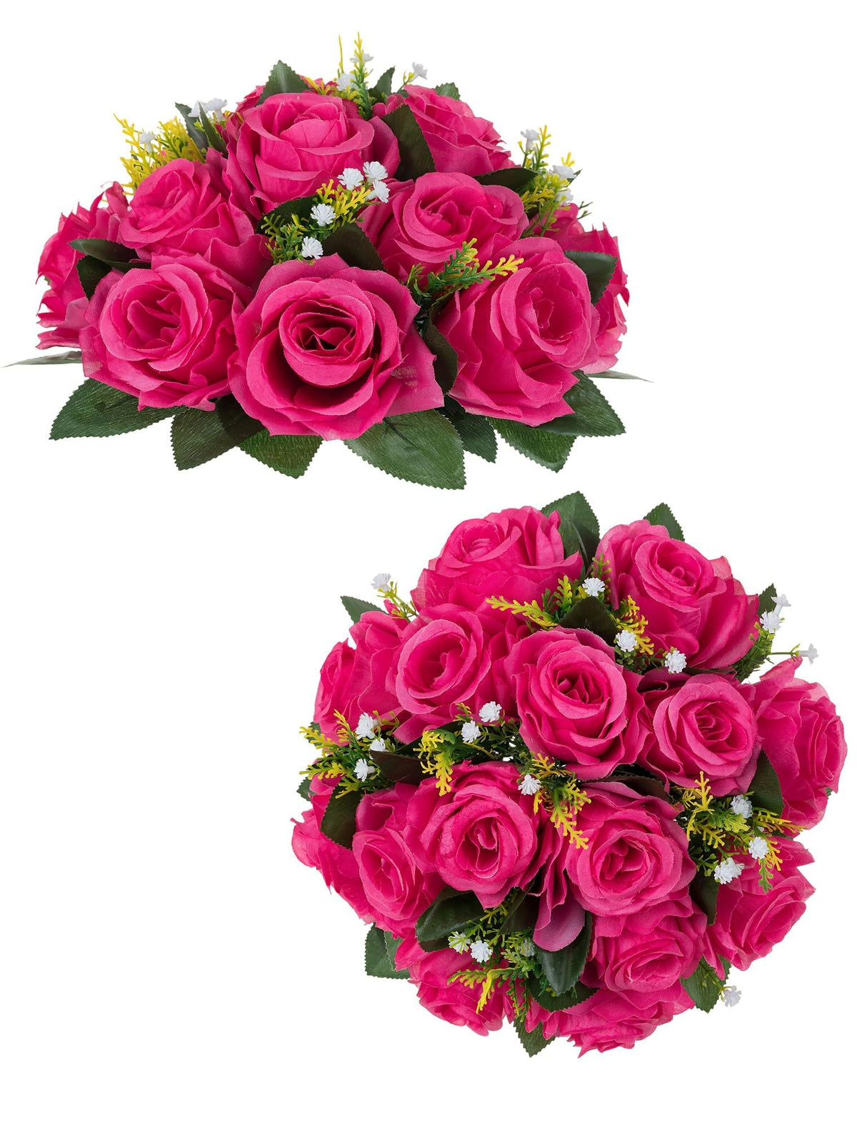 BLOSMON Faux Flower Centerpieces for Wedding Tables, 10 Pcs, Crimson Red