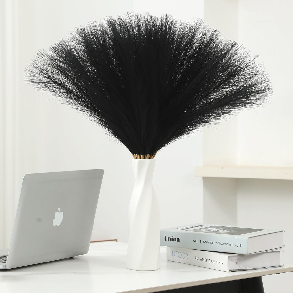 30pcs 22" White Pampas Grass Faux Pampas Grass Decor for Table Vase