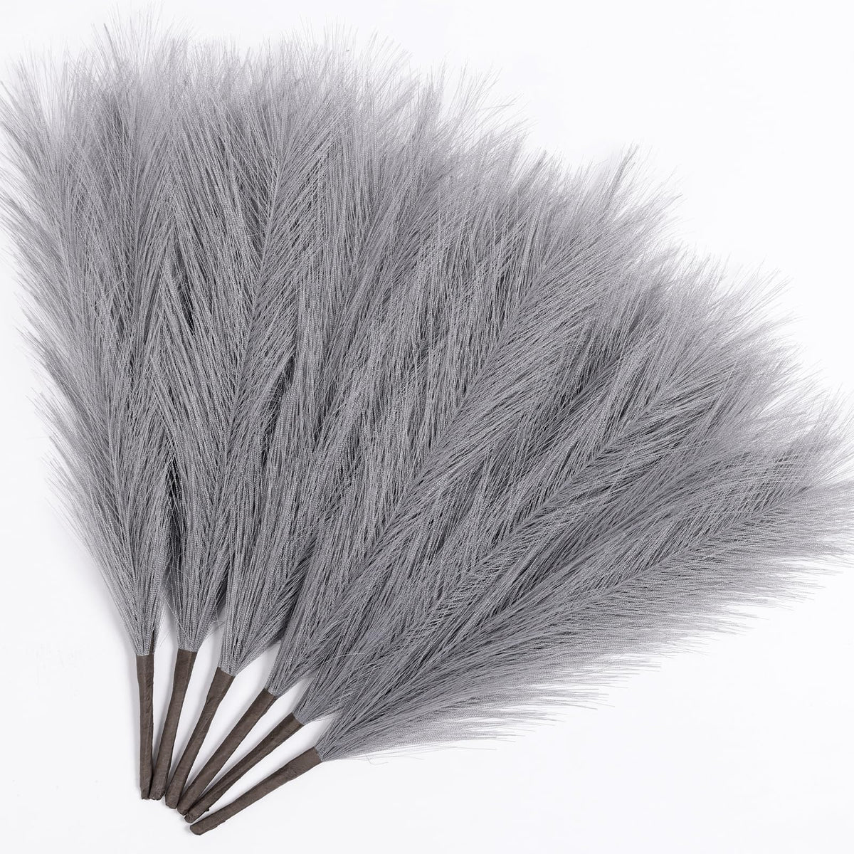 UREYMX Faux Pampas Grass Decor 17.7 Inch 30pcs, Artificial Pampas Grass Fluffy Home Decor, Short Vase Room Decor pompous Grass Flower Arrangement for Boho Home Wedding Decoration (Black,White,Grey)