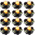 Yunlly 12 Pcs Rose Candle Rings with Candles Sets, White