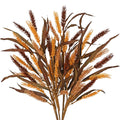 Hollyone 4Pcs Fall Stems Artificial Wheat Stalks 24.8inch Fall Floral Stems Wheat Stalks Bundle Arrangement Pampas Grass Flowers Bouquet Boho Decor for Harvest DIY Thanksgiving Farmhouse Decor Orange