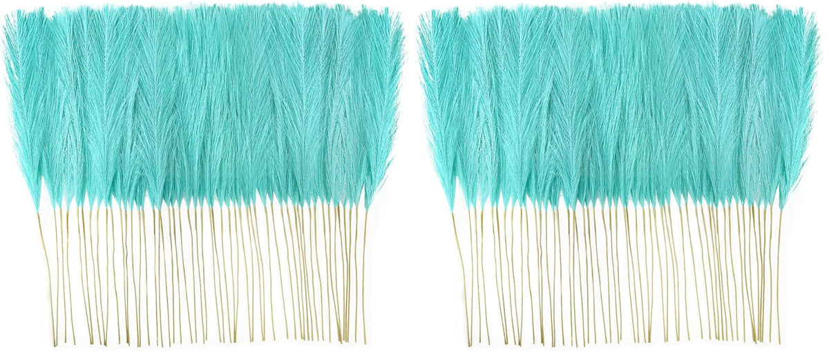 obbsie 50PCS Burnt Orange Faux Pampas Grass Decor, 21.6" Fluffy Vase Filler