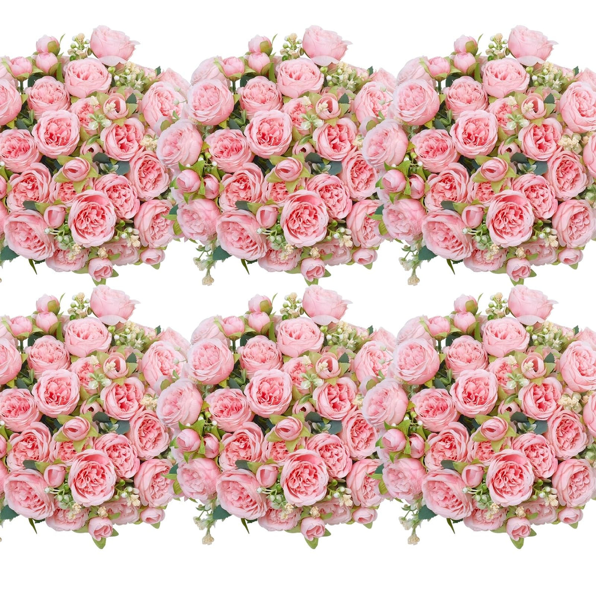 6 Pcs Peonies Artificial Flowers, Pink Flowers for Centerpieces