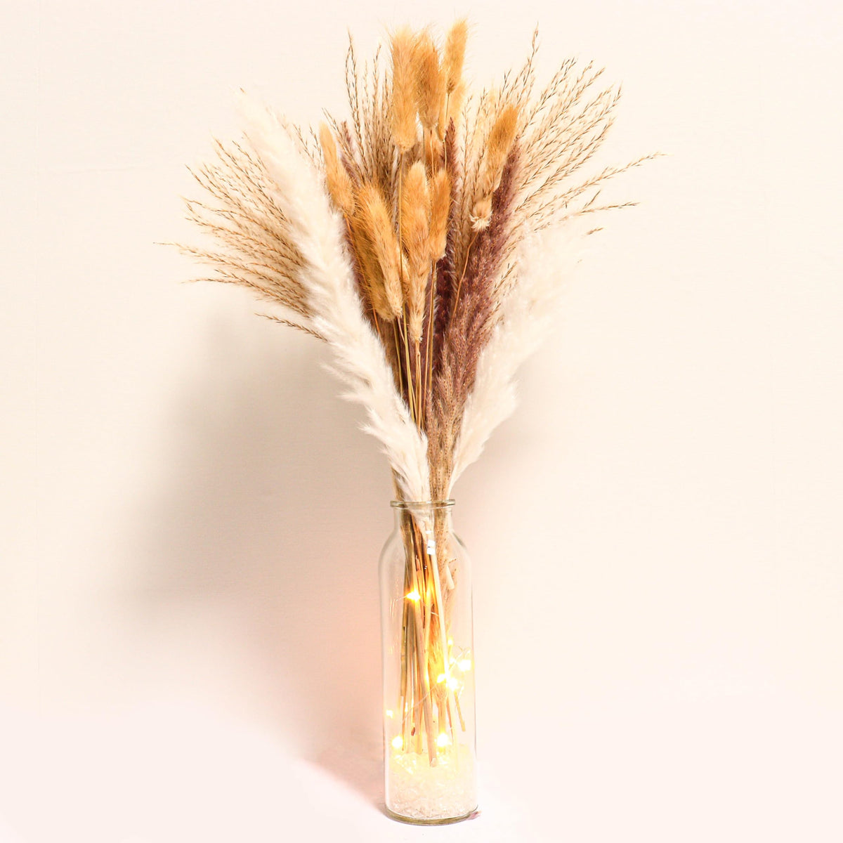 30 Pcs White Pampas Grass ,17 inch/45 cm Natural Dried Pampas Grass Branches Decor for Home Kitchen Garden Party Photographing Flower Arrangement Vase Decor（White