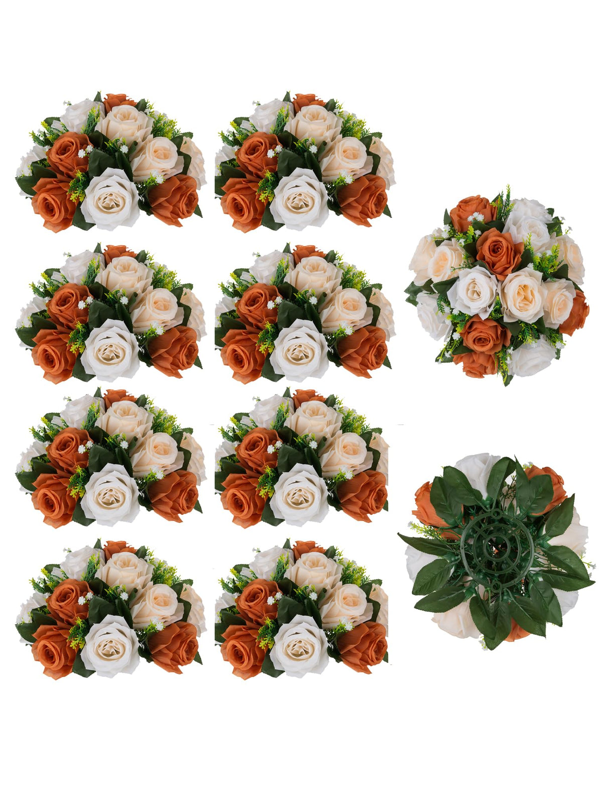 BLOSMON Dusty Pink Flower Centerpieces for Wedding: 10 Pcs, Faux Roses