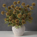 VIERENA 6 Pcs 27" Artificial Fall Pompon Mum Flower Stems for Vase (Orange)