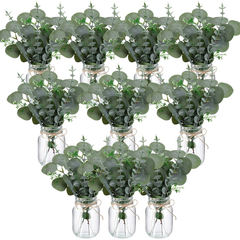 XunYee 10 Set Mason Jars for Centerpieces,White,Rose