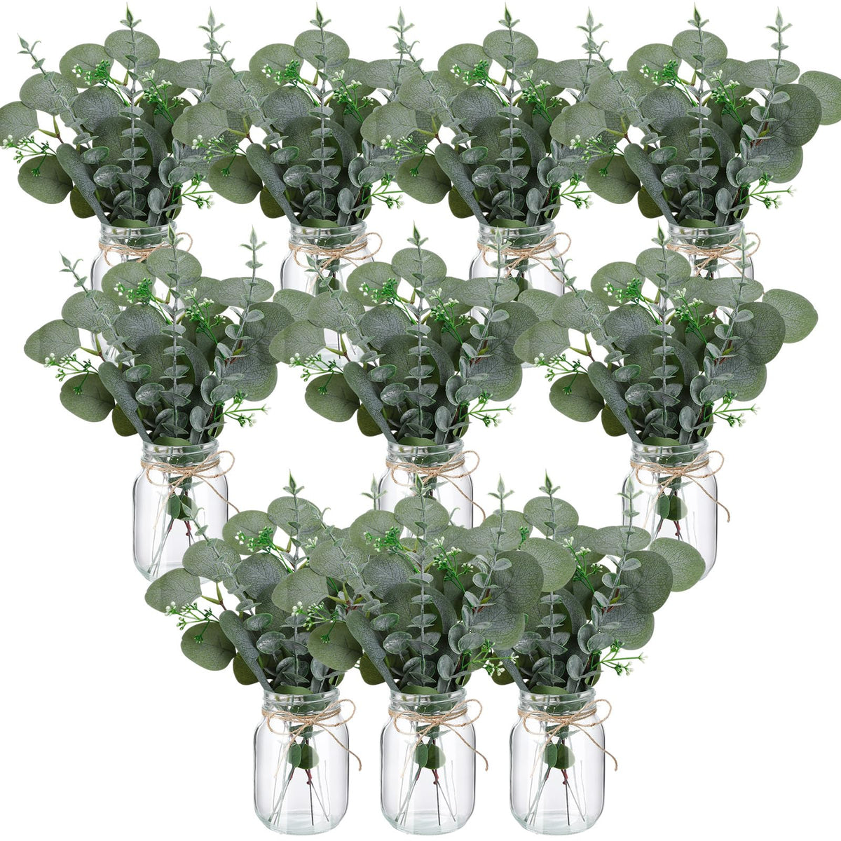 XunYee 10 Set Mason Jars for Centerpieces,White,Rose