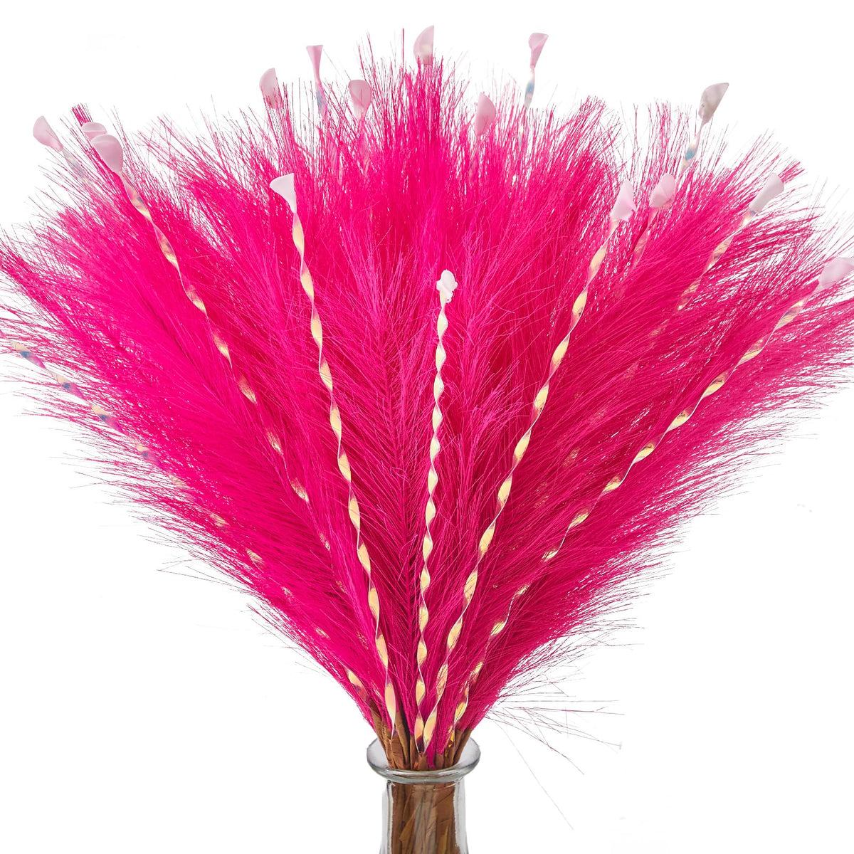 Alecono 30pcs Pampas Grass 17in, Pink Pampas Grass Decor for Home Decoration