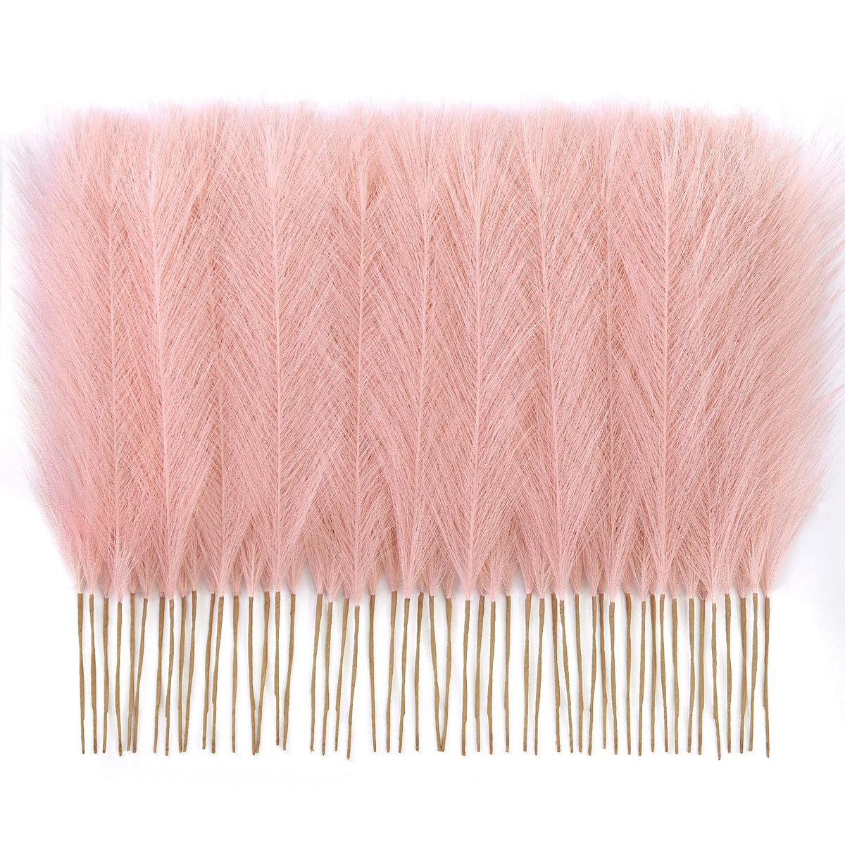 50PCS Blush Pink Pampas Grass, 17in Fluffy Boho Feathers Decor