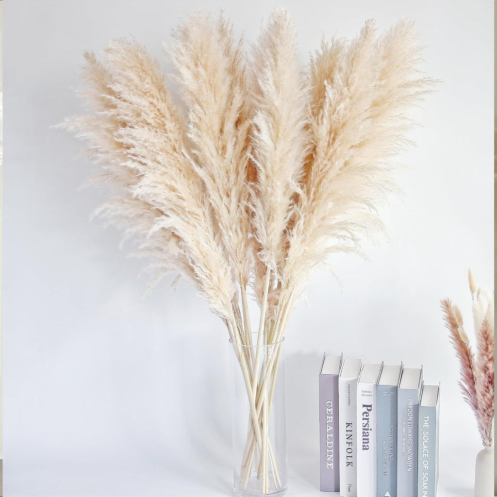 40" inch 40 Stems Natural Pampas Grass Decor Tall, pompas Grass, Tall Pampas Grass for Wedding, Party, Farmhouse, Boho Home Decor