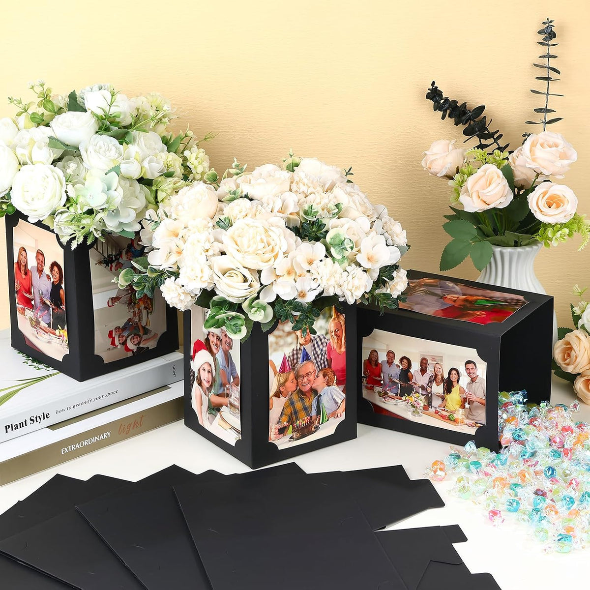 12 Pcs Picture Centerpieces for Table, Photo Display Frame, Black
