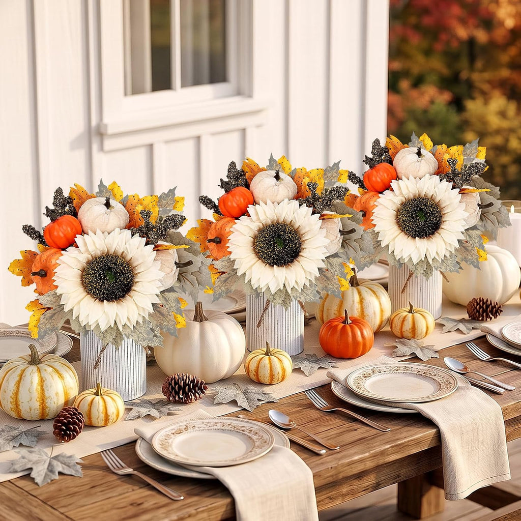 Fall Decor Flower Table Centerpieces, Set of 6 Pre-Made