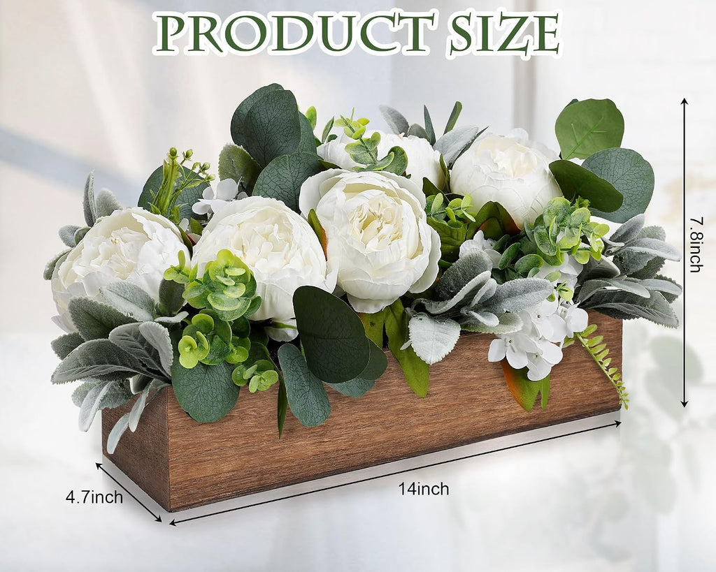 Pre-Made Table Centerpieces for Dining Table, 14'' - White