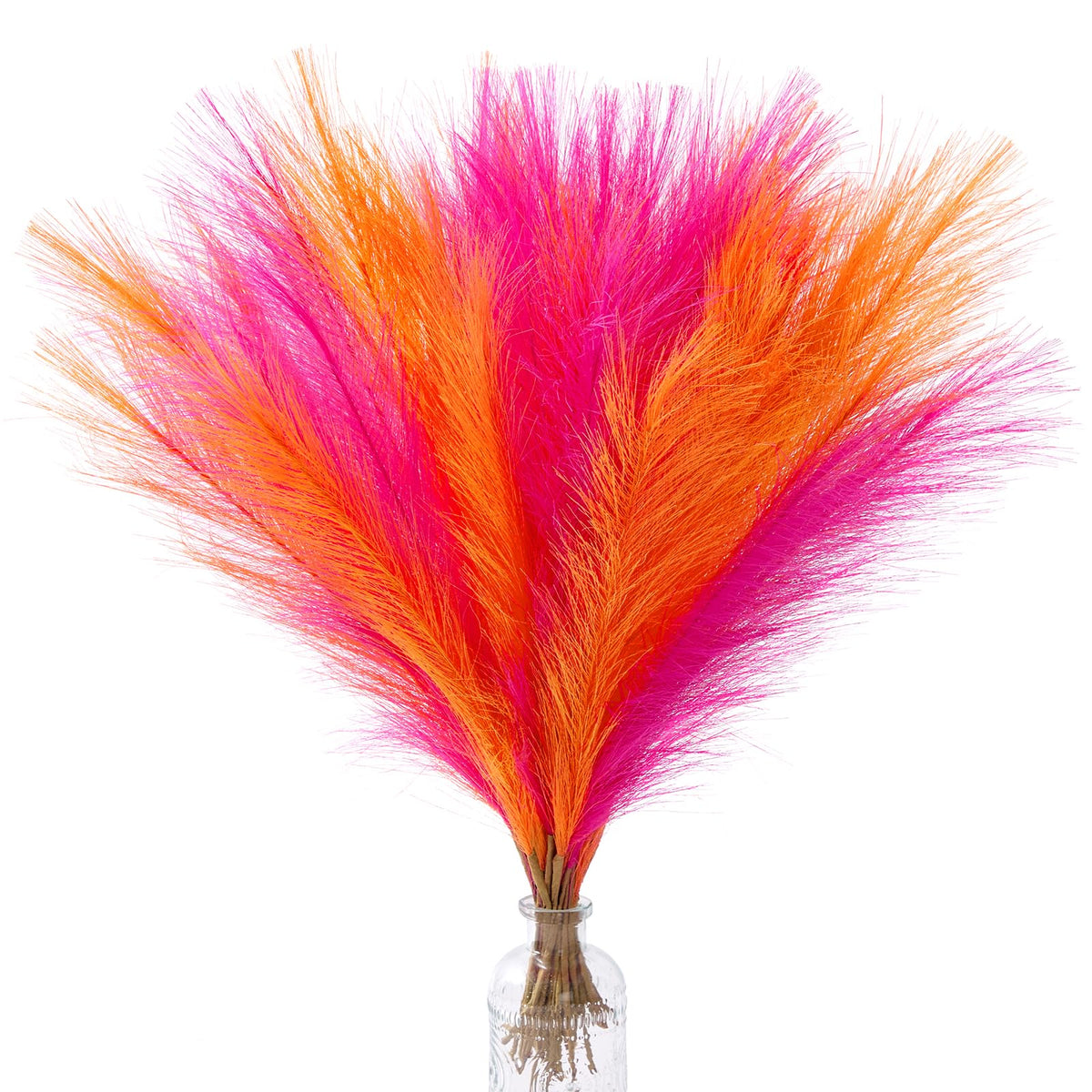 Alecono 30pcs Pampas Grass 17in, Pink Pampas Grass Decor for Home Decoration
